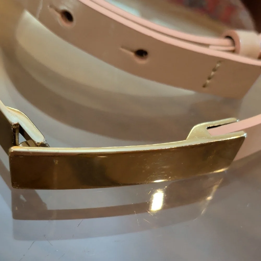 Halogen Light Pink Belt with Gold Buckle